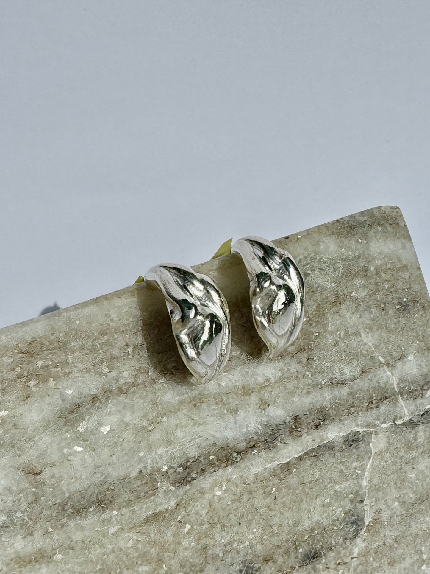 SILVER CHUNKY STATEMENT EARRINGS